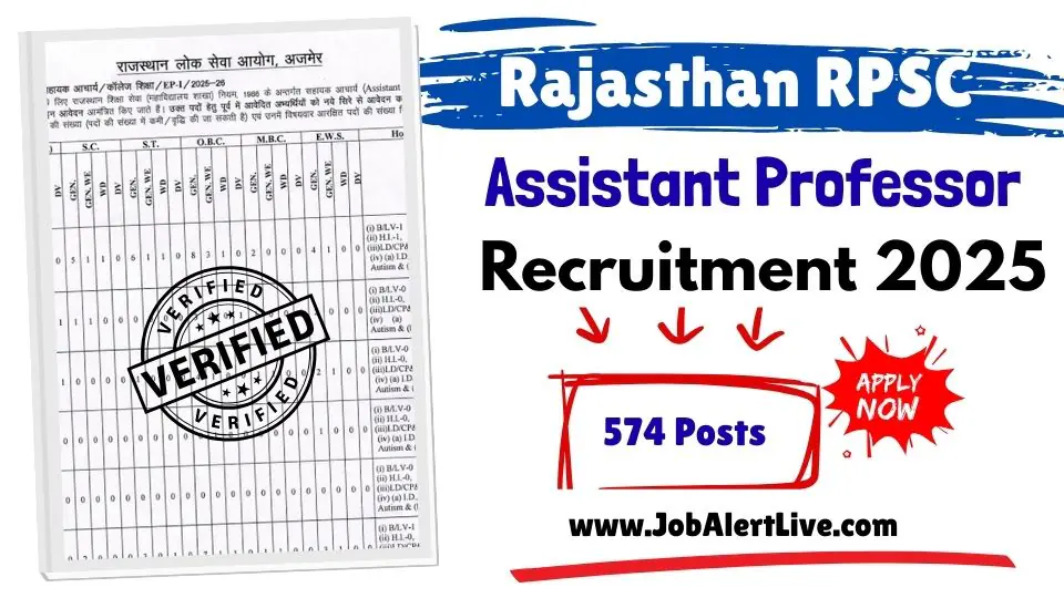 rpsc assistant professor recruitment 2025