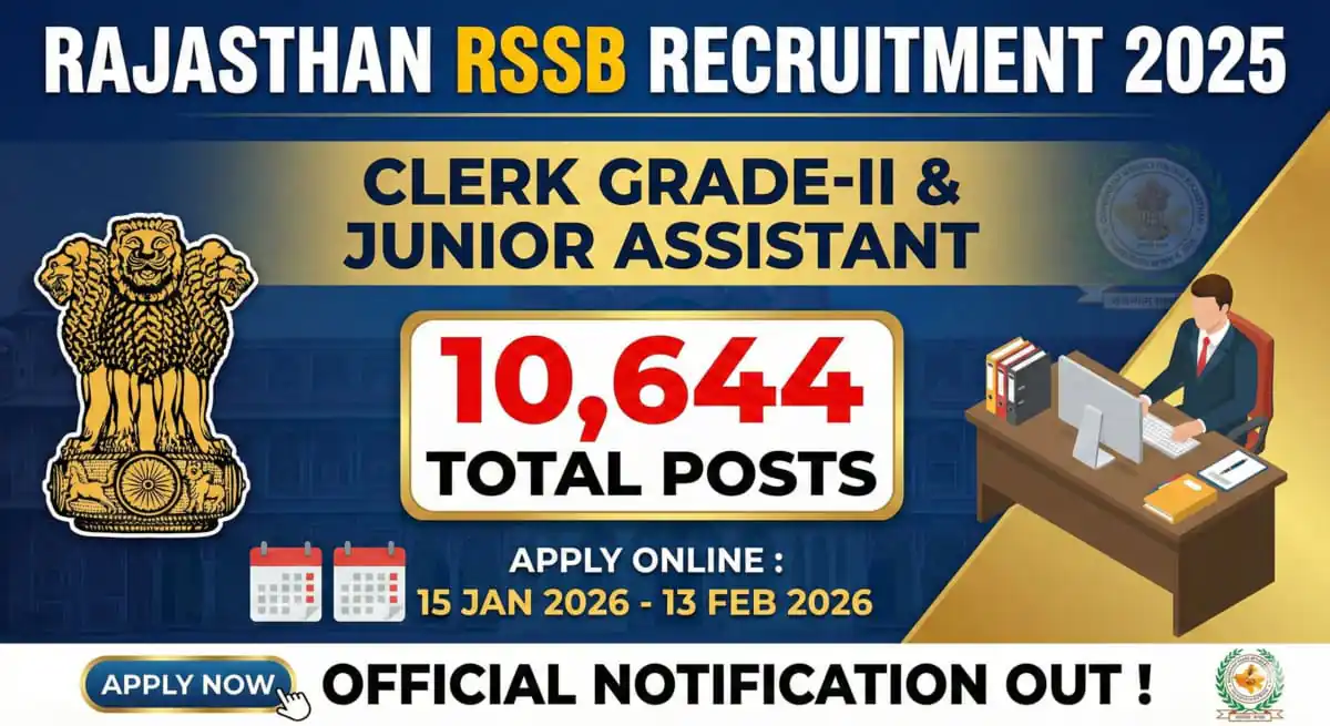 Rajasthan RSSB Clerk Grade-II and Junior Assistant Recruitment 2026
