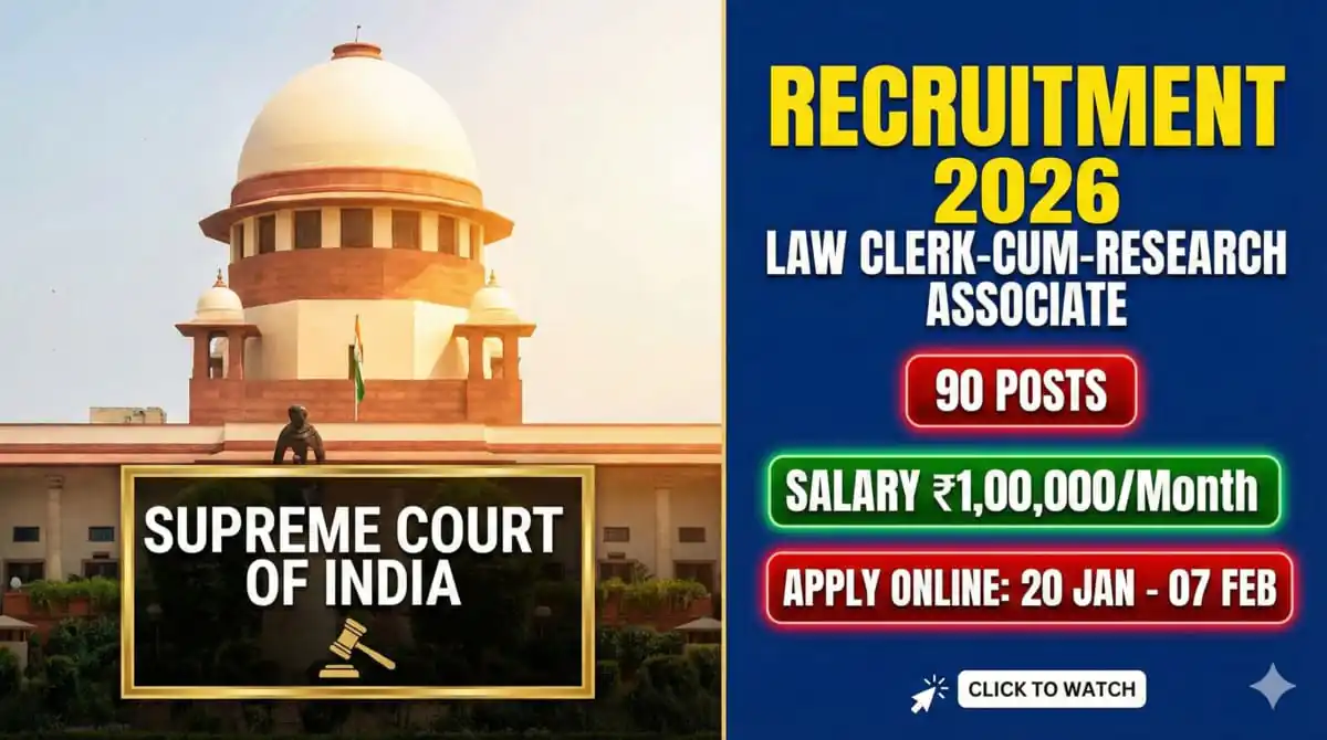 Supreme Court of India Law Clerk-cum-Research Associate Recruitment 2026